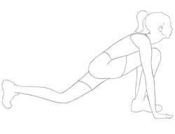 exercices étirement de la jambe: hanches et aines