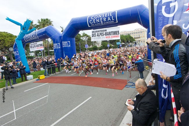 Départ peloton marathon nice 2010